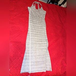 LOFT Maxi dress, Heather Gray, Criss-Cross back detail, XS-Small